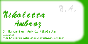 nikoletta ambroz business card